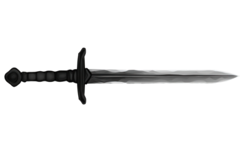 Broadsword displayed on a transparent background emphasizing the blade design and hilt structure in low resolution