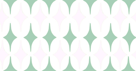 Green And Pink Transparent Vintage Diamond Pattern