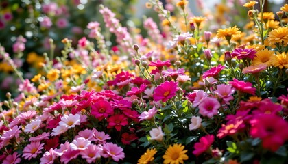 Obraz premium Celebratory Vibrant Flower Arrangement Sunlit Garden