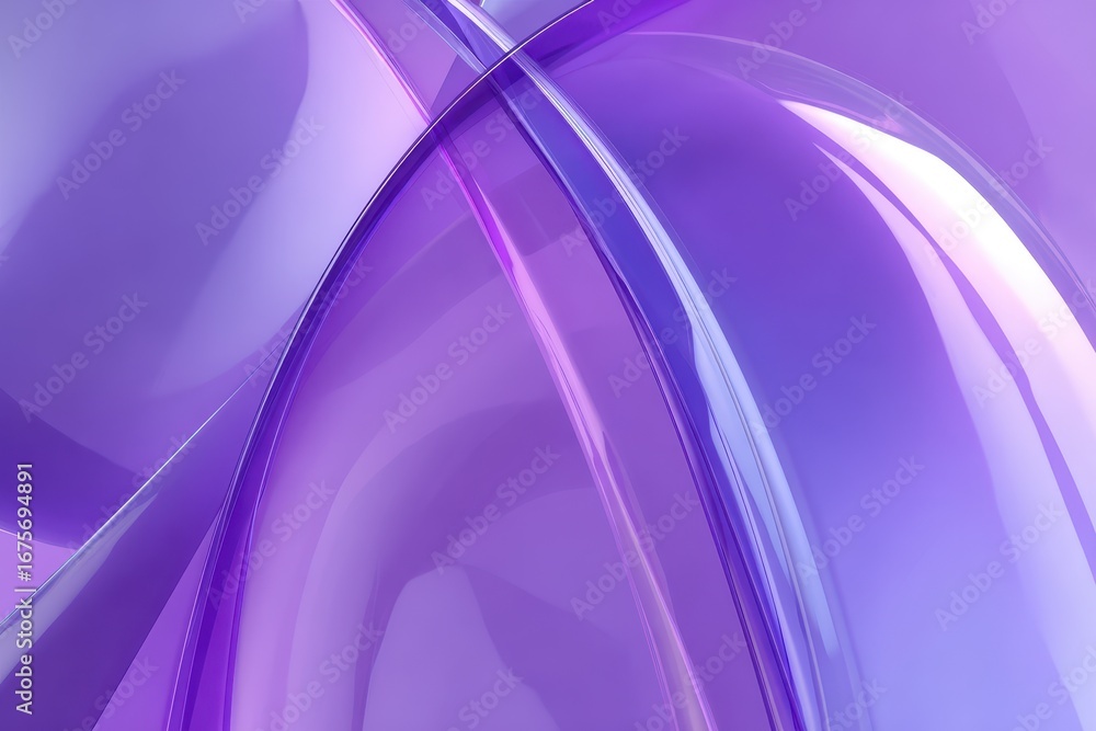 Poster vibrant purple glass shapes intertwine, creating a captivating abstract background with smooth curve