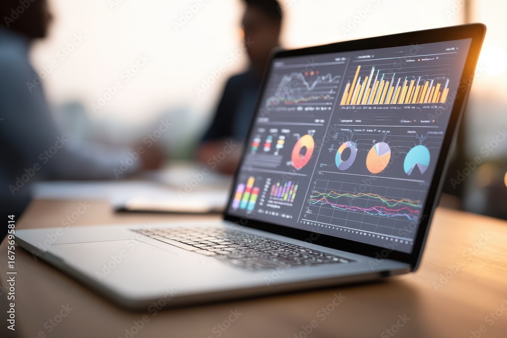 Aufkleber business intelligence presentation utilizing advanced data analysis techniques with visual graphs an