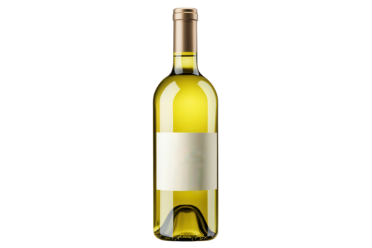 Enjoying a refreshing bottle of white wine with a plain label in a bright atmosphere