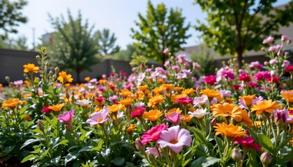 Obraz premium Futuristic Garden with Vibrant Bouquet Cinematic Lighting