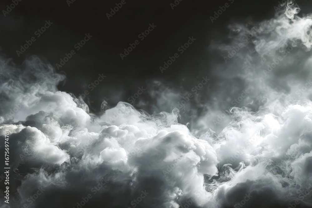 Poster fog or smoke swirls gracefully against a dark background creating a mystical atmosphere and enhancin