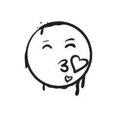 Illustration of an Emoji Graffiti Kiss