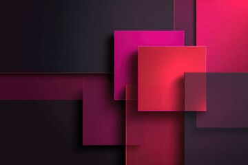 Modern abstract background featuring bold black, pink, and red shapes and patterns showcasing depth and movement in a vibrant design suitable for digital art projects or presentations