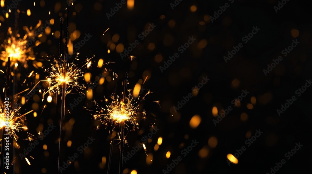 Aufkleber abstract golden background with a lit sparkler, creating a textured, glowing atmosphere that evokes 