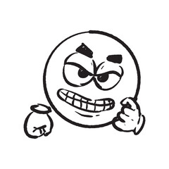 Illustration of an Emoji Graffiti Angry