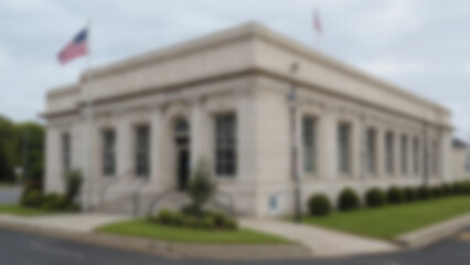 Obraz premium blurry photo of modern post office building, with classic luxury building, without any people, blurry wallpaper.
