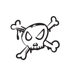 Illustration of an Emoji Graffiti Skull