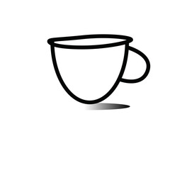 Cup of coffee icon. Cup flat icon. Thin line signs for design logo, visit card, etc. Single high-quality outline symbol for web design or mobile app. Cup outline pictogram.
