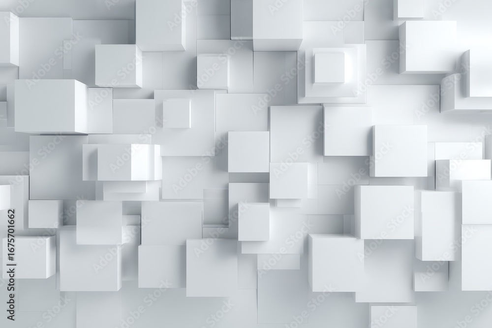 Aufkleber modern white business style background illustration featuring three-dimensional blocks arranged in a