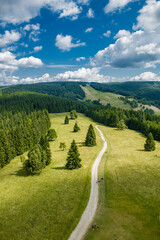 The Sudetes landscape seen from the Dalimilova rozhledna observation tower. Eastern Sudetes.