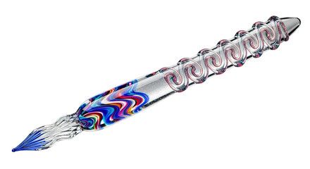Elegant Glass Dip Pen Colorful Swirl Design Writing Tool