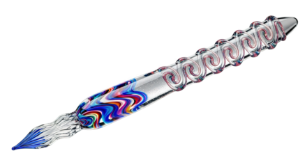 Elegant Glass Dip Pen Colorful Swirl Design Writing Tool