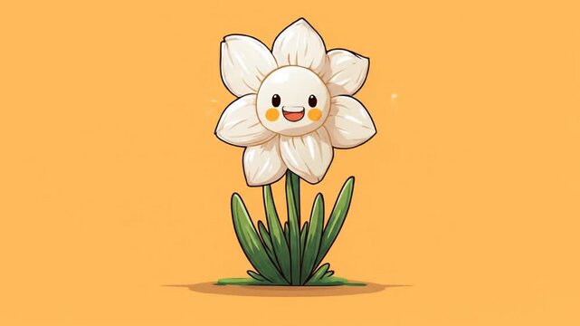 Smiling daffodil cartoon illustration