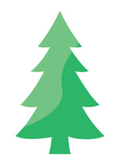 Simple Christmas tree icon vector illustration,Stylized pine or fir tree in flat design