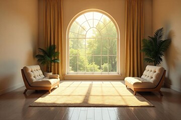 Peaceful, sunlit mediation room Serene atmosphere ideal for conflict resolution and inner peace Natural light floods the space, promoting tranquility and calm , simple, calm