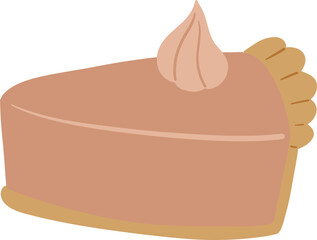 Illustrated Slice of Pie with Whipped Cream Topping