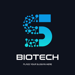 A modern and futuristic logo design for biotech and technology companies, featuring a stylized letter 