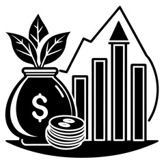 Financial growth and investment success icon