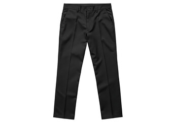 Black dress pants laid out on white surface showing formal attire and clean lines for professional or business casual look.