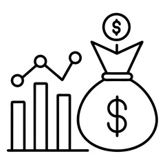 Financial growth and investment analysis icon