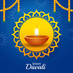 Happy diwali banner with decorative diwali props, diwali traditional background, poster, flyer, social media, vector illustration