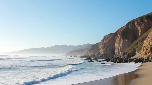 Awe Conorado Beach in San Diego California in United States. Scenery Water.
