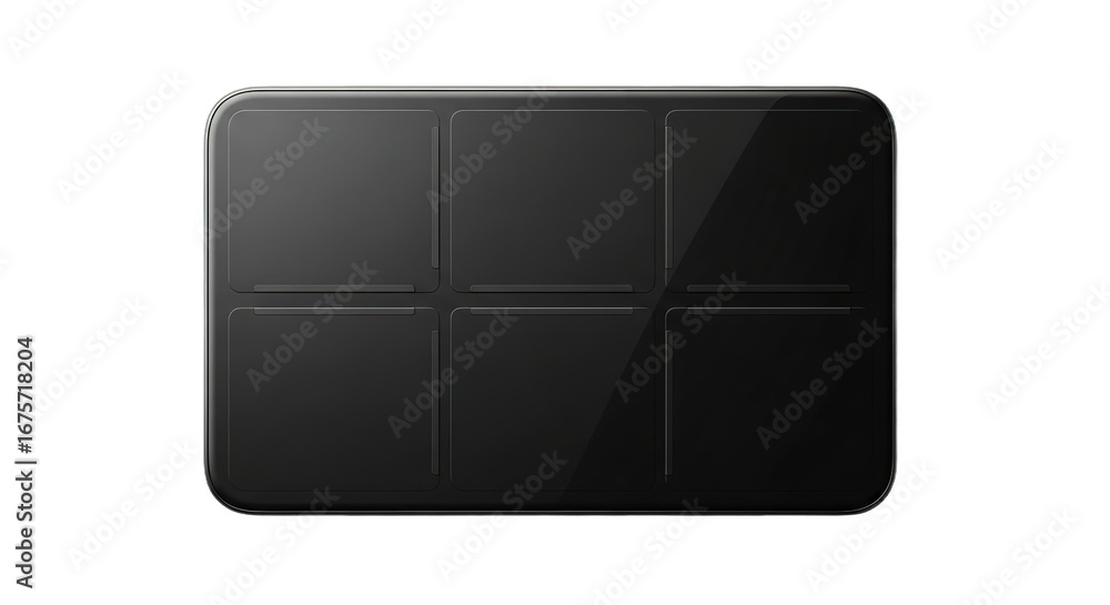 Poster Black Rectangular Digital Scale Top Down View