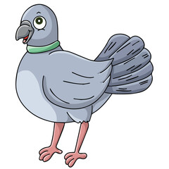 Cute cartoon hand drawn vector pigeon clipart.