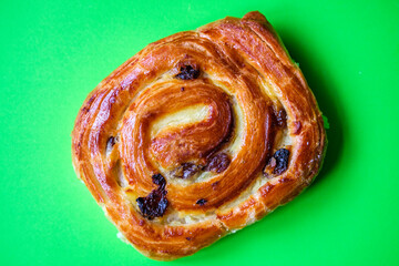 Freshly Baked Pain Aux Raisin Breakfast Pastry