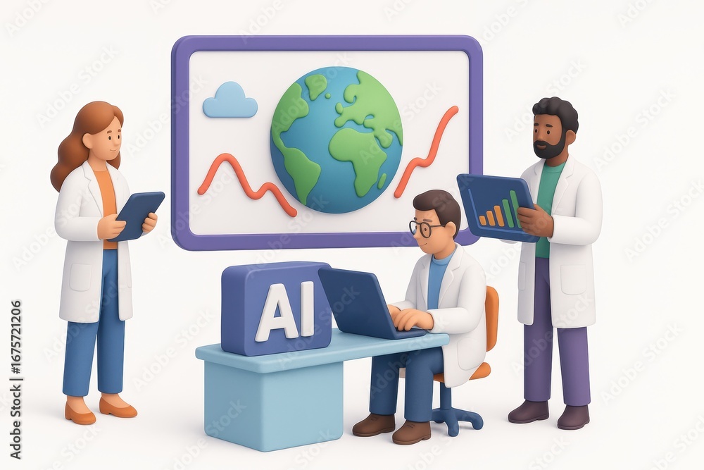 Poster Scientists Collaborating on Artificial Intelligence Concepts with Earth Visualization