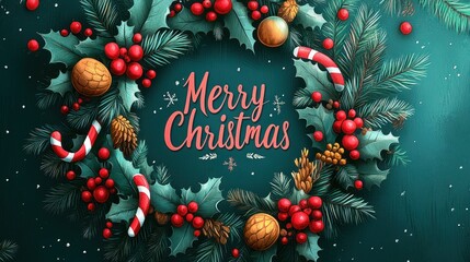 Christmas wreath design