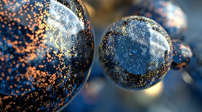 Elegant abstract spheres floating gracefully in soft light, creating a sense of balance, motion, and sophistication in a minimal, modern composition.
