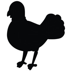 Cute cartoon hand drawn vector pigeon silhouette.