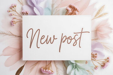 Announce your latest updates with this elegant floral frame, perfect for fresh content announcements and creating a soft, inviting social media presence.