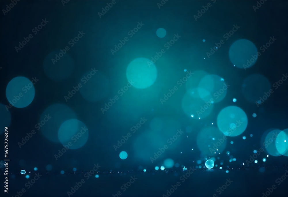 Poster generative ai: captivating teal bokeh abstract art.