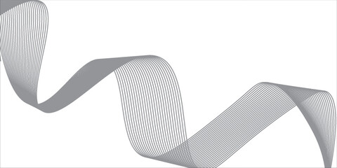 Simple black wave lines on white background. Dynamic wave pattern abstract simple