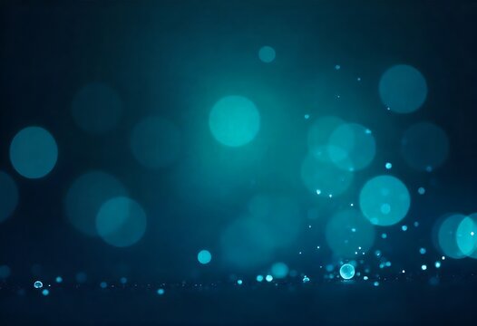 Generative AI: Captivating Teal Bokeh Abstract Art. - Powered by Adobe