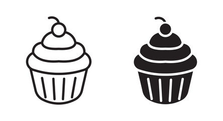 Cup Cake  vector icon set.
