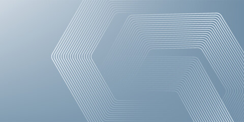 Abstract hexagon lines on gray background. Geometric stripe line art design for poster, brochure, cover, website, banner.