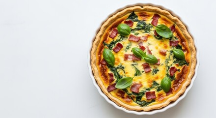 Savory Spinach and Bacon Quiche Recipe Delicious Homemade Pie