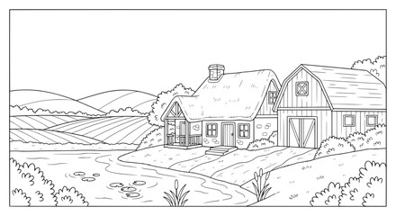 Obraz premium farmstead with transparent background