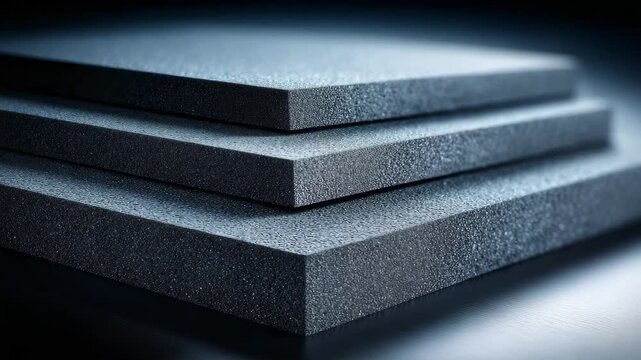 Black Material Stacked Displaying Industrial Tech