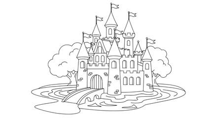 Castle with transparent background