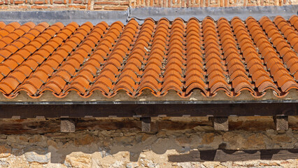 Orange Ceramic Roof Tiles at Orthodox Church in Ohrid North Macedonia