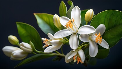 the neroli flower in bloom citrus blossoms a featuring a cluster of white flowers and buds from an orange tree