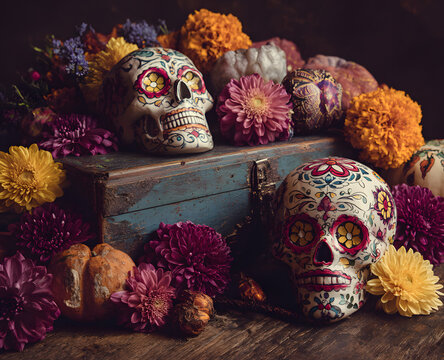 Vintage Dia De Los Muertoscomposition