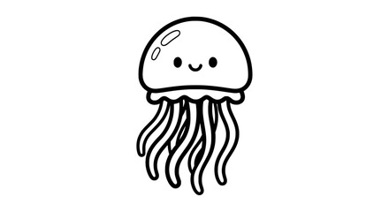 Cute jellyfish with transparent background